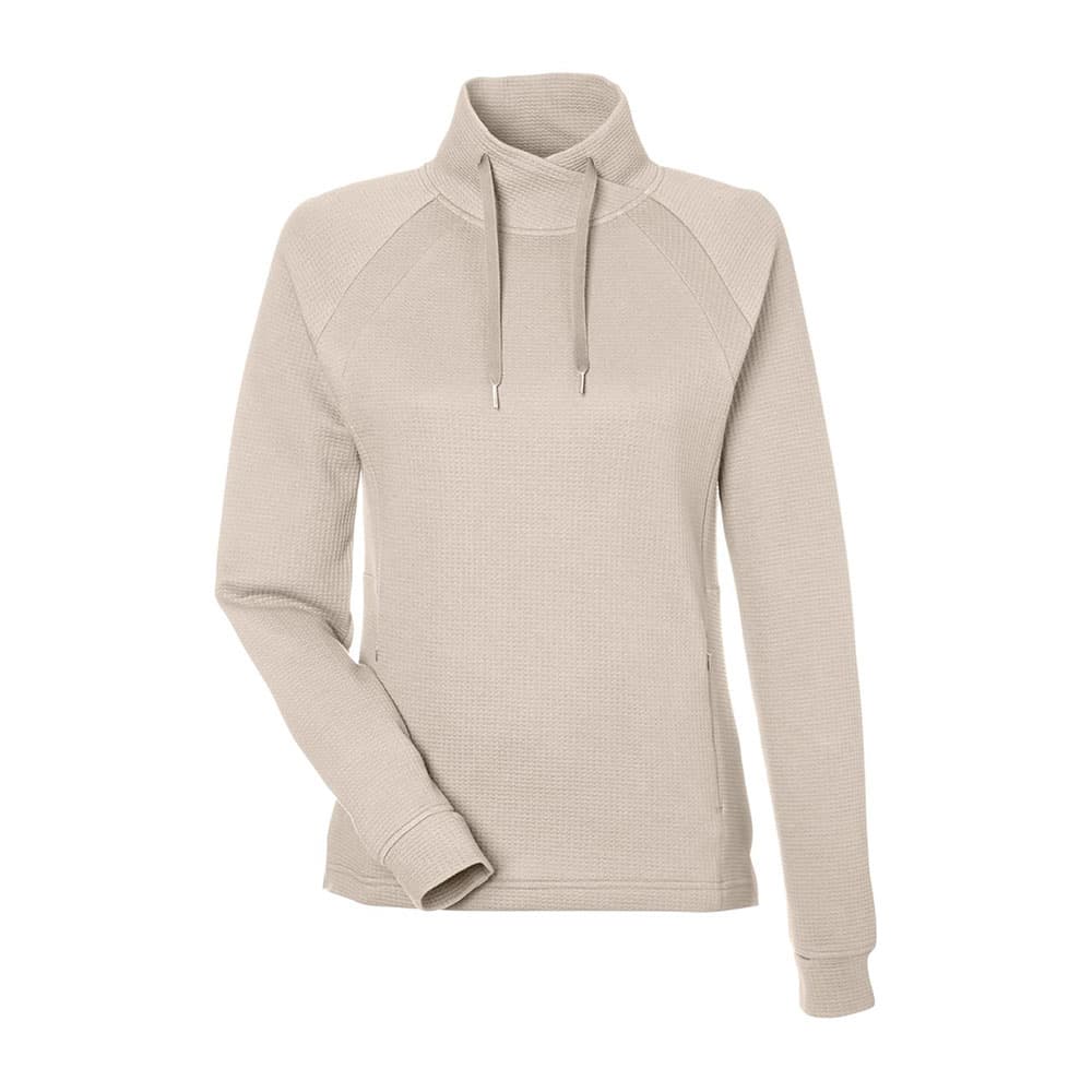 CUSTOM NORTH END WOMENS RHYTHM WAFFLE CROSS-NECK PULLOVER